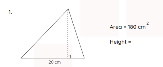 Working out Base/Height given Area of a triangle - Singapore Maths Academy