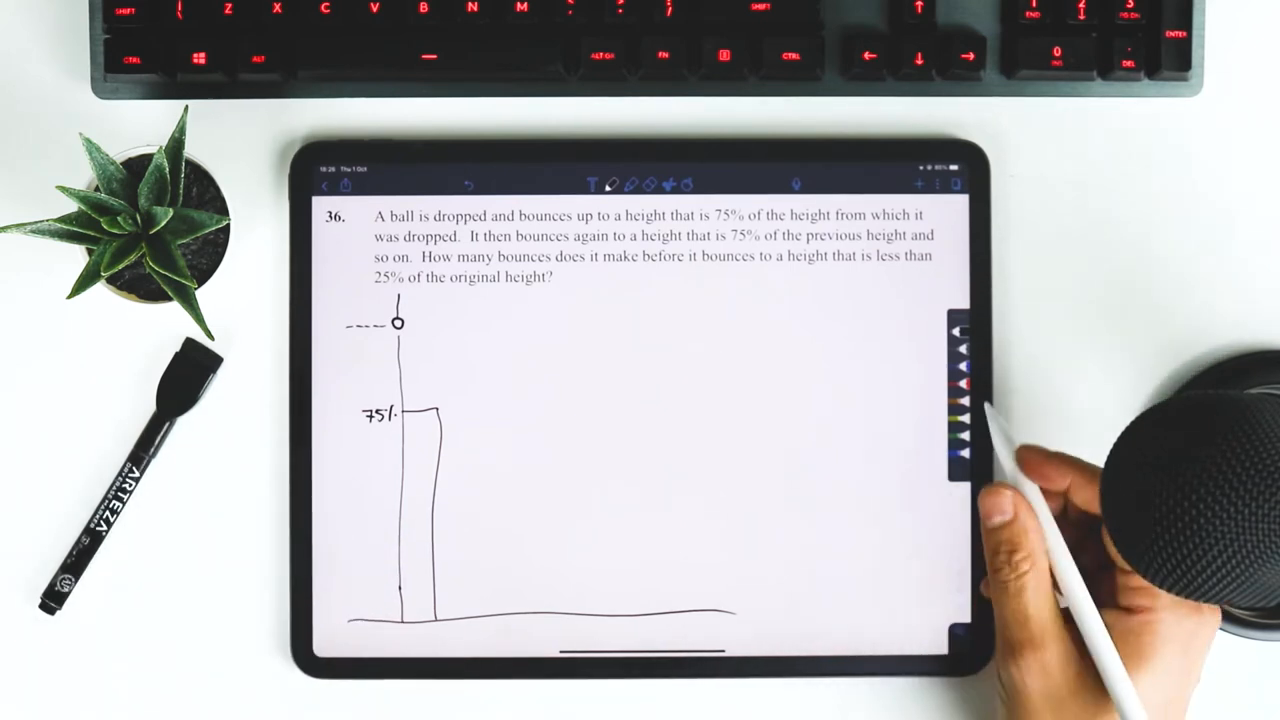 Maths problem on bouncing ball heights.