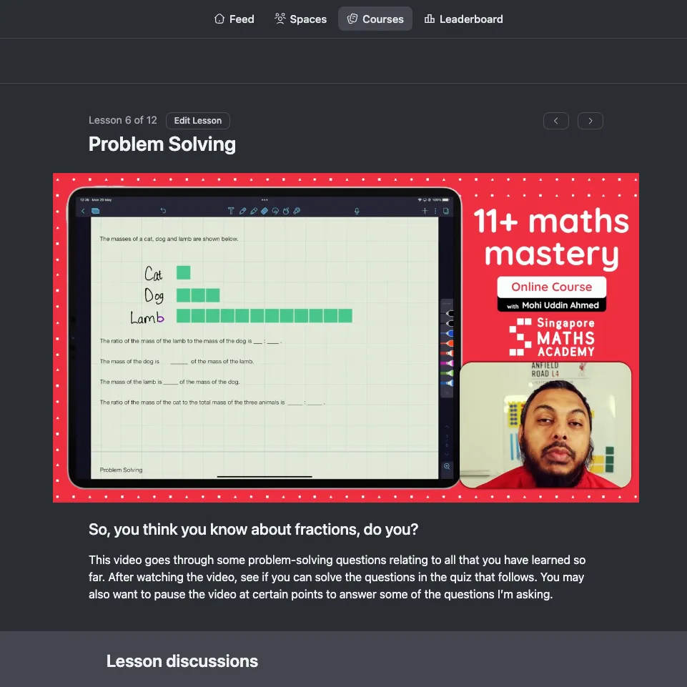 11+ Ratio Course Video
