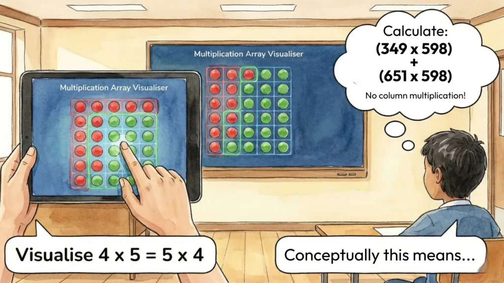 Multiplication associate law conceptual understanding